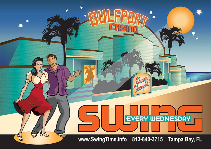 Gulfport Casino Swing Night! Swing Dance Every Wednesday at the Gulfport Casino Ballroom, Tampa Bay, Florida