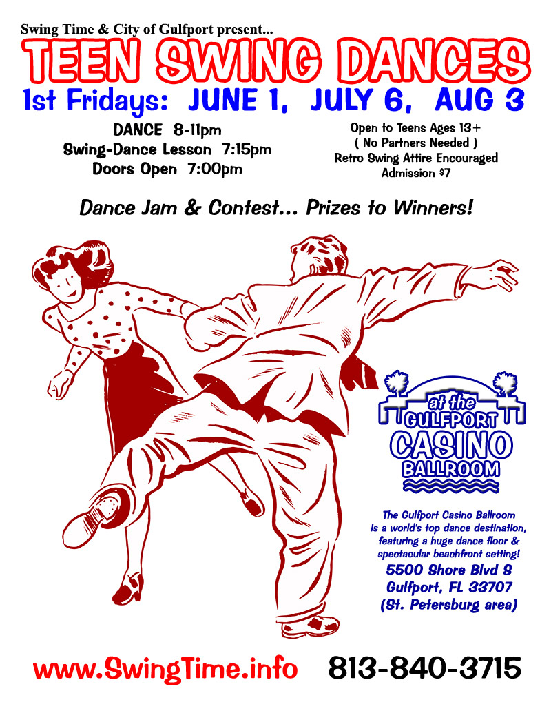 Teen Swing Dance! Tampa Bay FL, 1st Fridays Monthly at Gulfport Casino